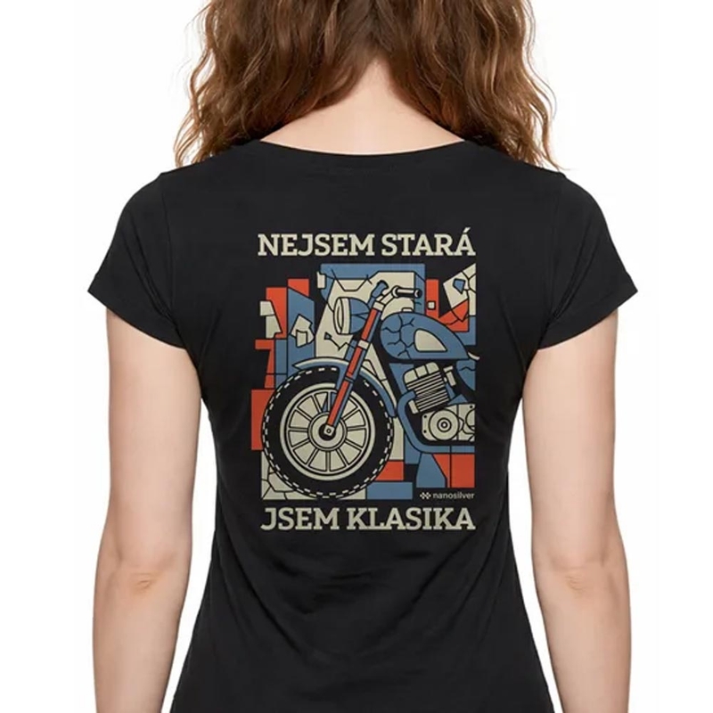 Дамска тениска Nanosilver I AM A CLASSIC черна