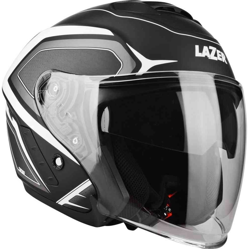 Отворена мотоциклетна каска Lazer Tango Hexa черно-бяла