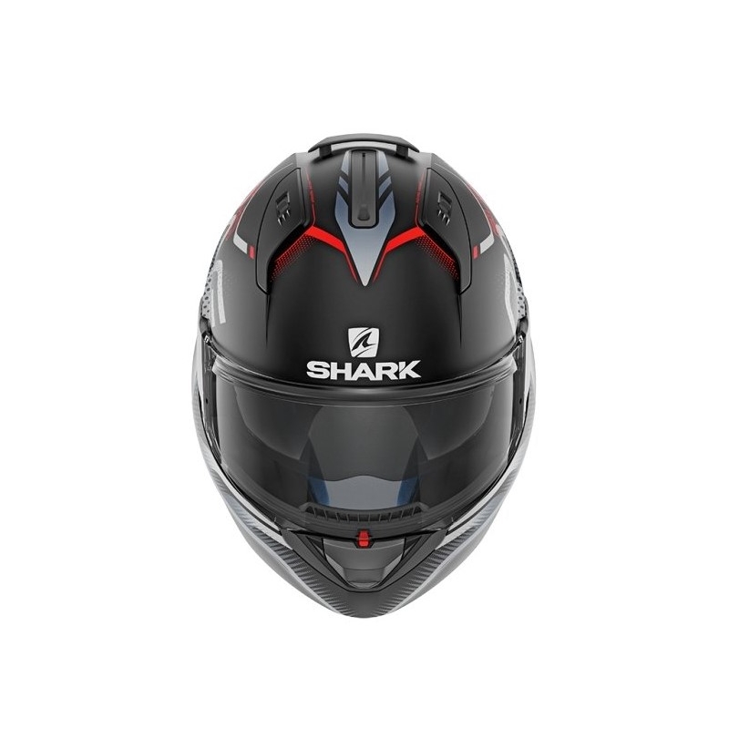 Překlápěcí přilba SHARK EVO-ONE 2 Keenser Mat černo-stříbrno-červená
