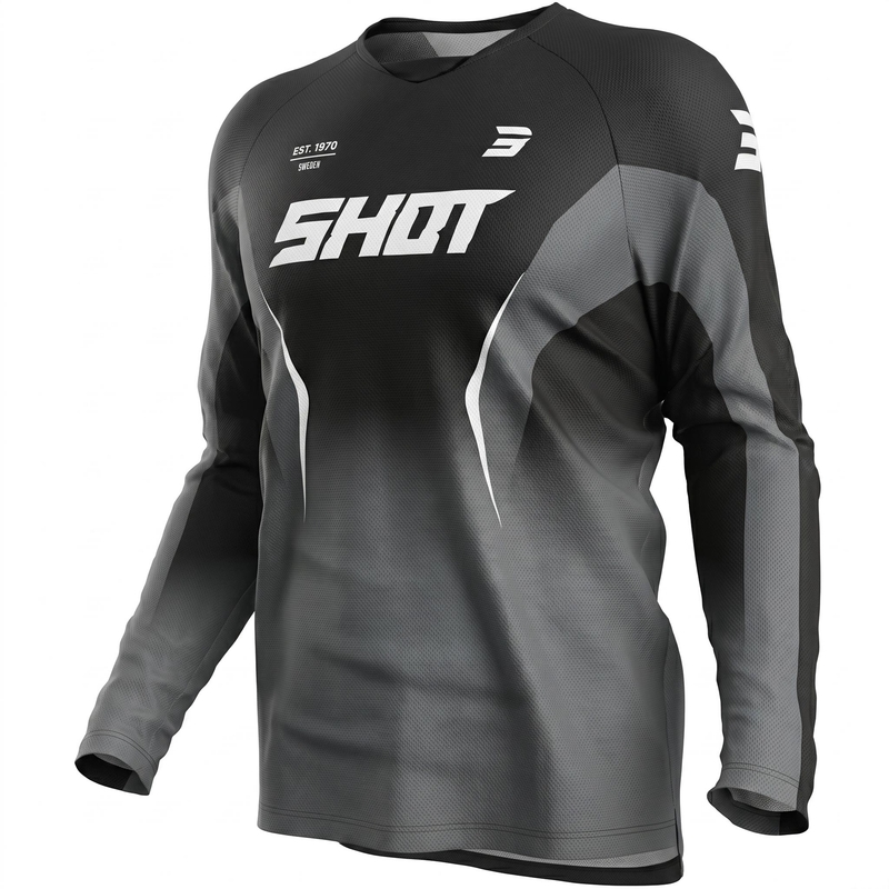Черна фланелка за мотокрос Shot Draw Clash