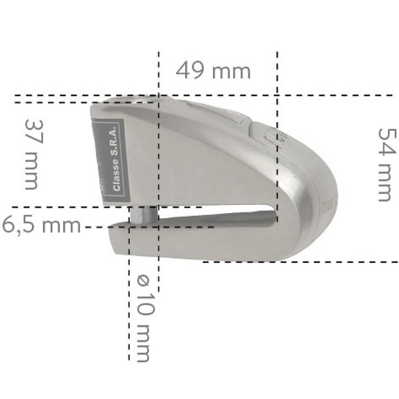 Заключване на спирачни дискове Auvray B-Lock 10 с аларма 120 dB, стомана сребриста