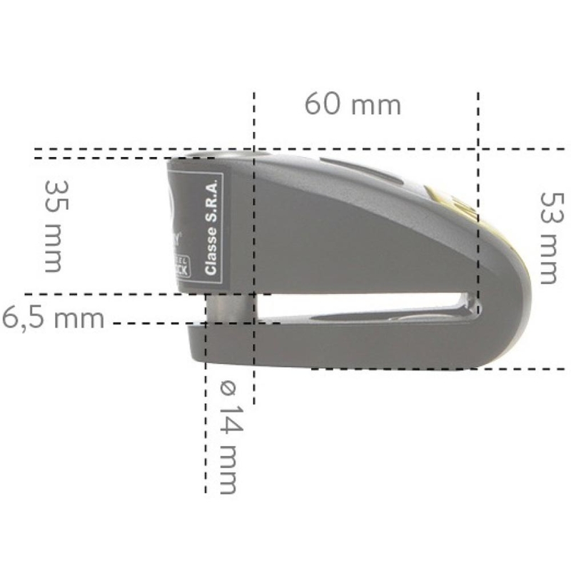 Auvray B-Lock 14 заключващ механизъм за спирачни дискове с аларма, черен