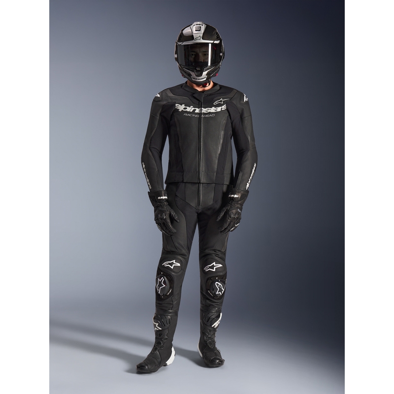 Кожен костюм Alpinestars GP Force V2 от две части, черно-бял