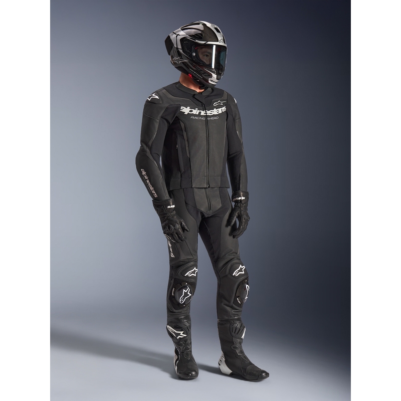 Кожен костюм Alpinestars GP Force V2 от две части, черно-бял
