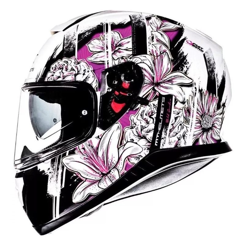 Integrální přilba na motorku MT Thunder 3 SV Wild Garden bílo-fialová
