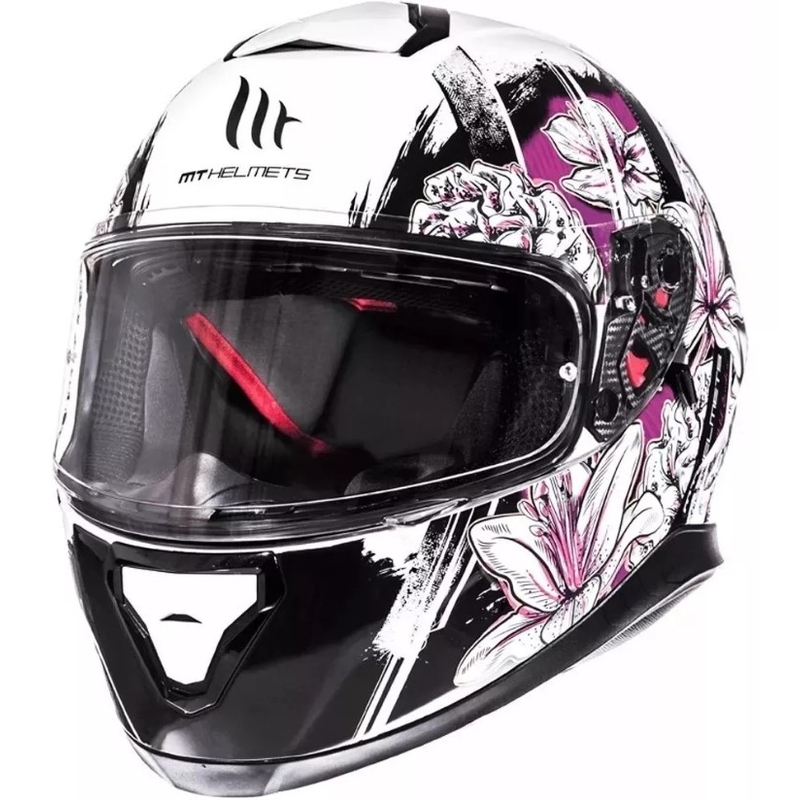 Integrální přilba na motorku MT Thunder 3 SV Wild Garden bílo-fialová