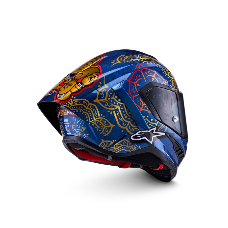 Мотоциклетна каска с пълно лице Alpinestars Supertech R10 Marthainator limited edition JORGE MARTIN син перлен златен червен