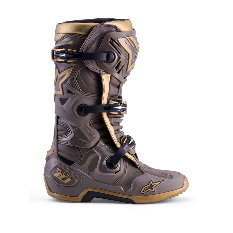 Мотоциклетни ботуши Alpinestars TECH 10 Limited Edition AIR GOLD, кафяво-златисти