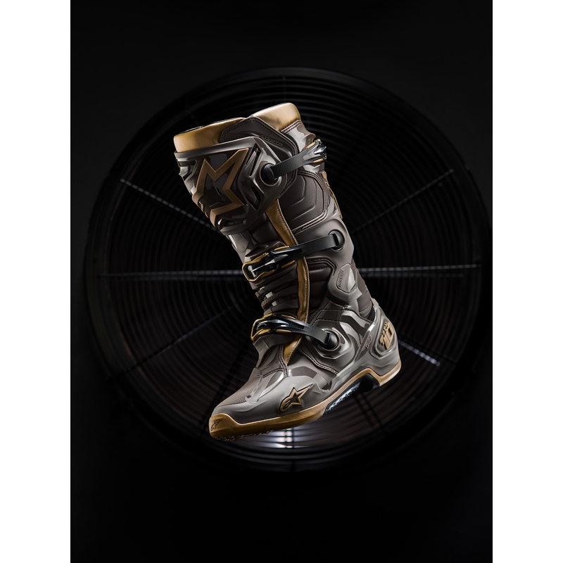 Мотоциклетни ботуши Alpinestars TECH 10 Limited Edition AIR GOLD, кафяво-златисти