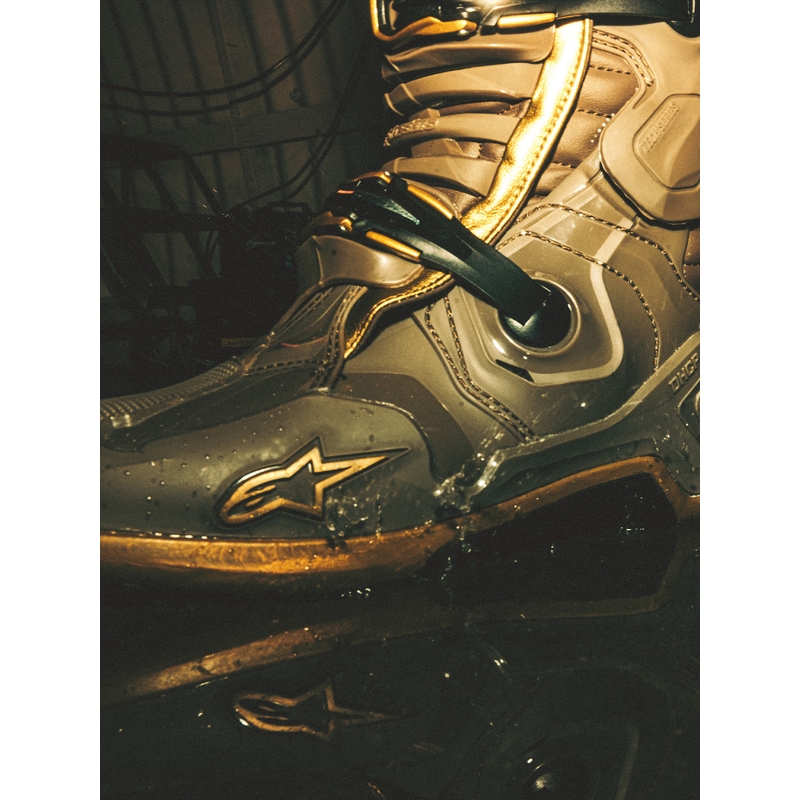 Мотоциклетни ботуши Alpinestars TECH 10 Limited Edition AIR GOLD, кафяво-златисти