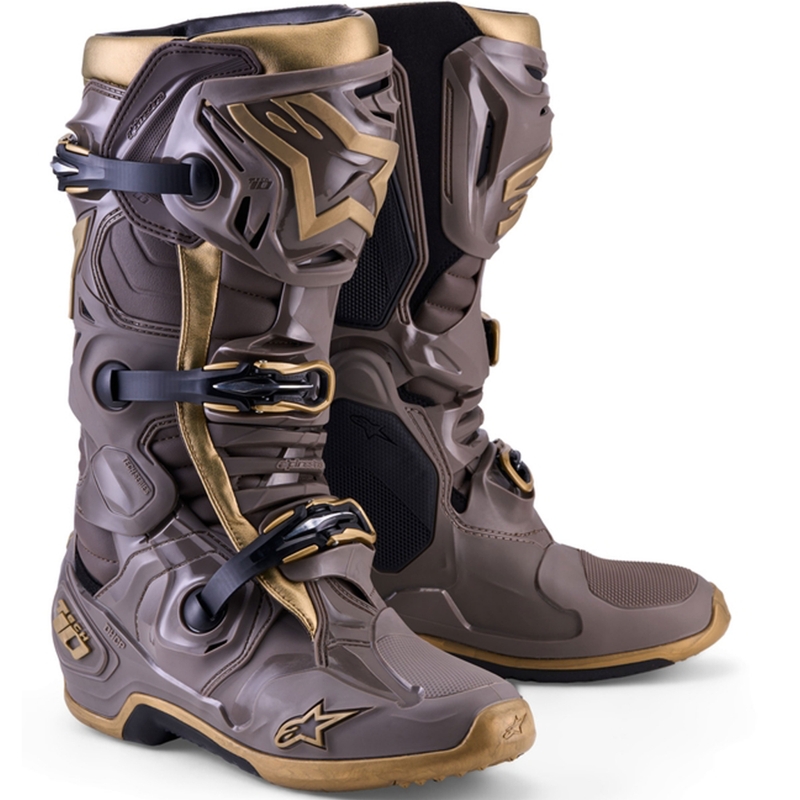 Мотоциклетни ботуши Alpinestars TECH 10 Limited Edition AIR GOLD, кафяво-златисти