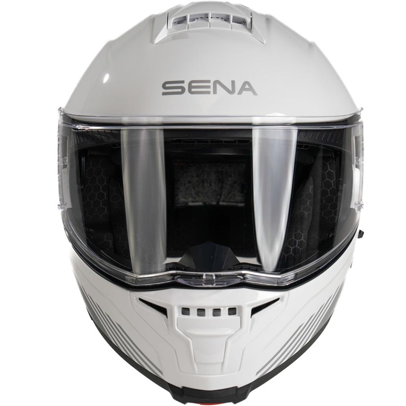 Мото каска с повдигаща се конструкция и слушалки SENA Specter бяла