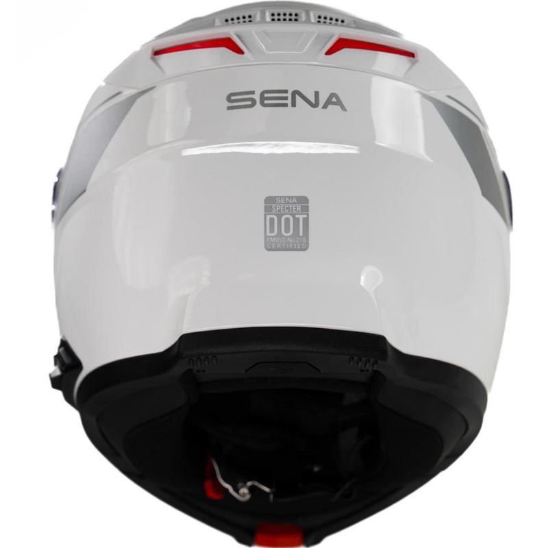 Мото каска с повдигаща се конструкция и слушалки SENA Specter бяла