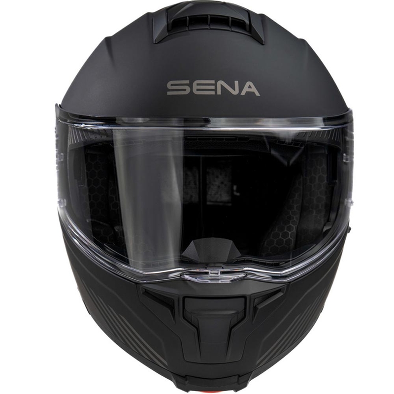 Мото каска с повдигаща се конструкция и слушалки SENA Specter, матово черна