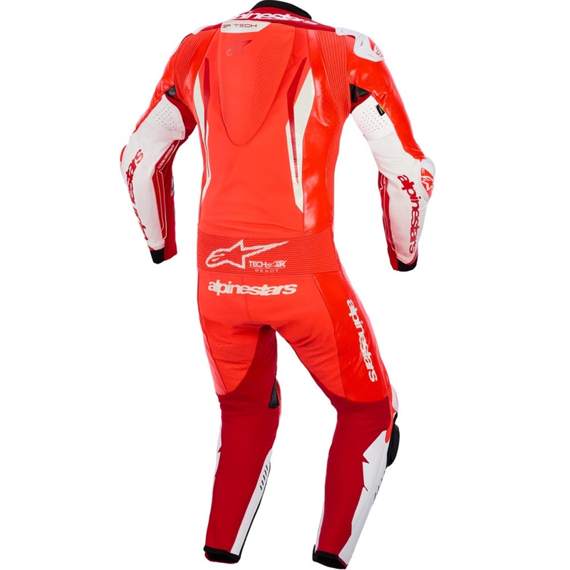 Кожен костюм Alpinestars GP TECH V5, едноделен, флуоресцентно червено-червено-бял