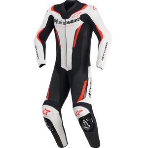 Alpinestars GP FORCE V2 едноделен мотоциклетен костюм бяло-черно-флуоресцентно червено