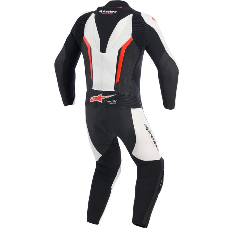 Alpinestars GP FORCE V2 едноделен мотоциклетен костюм бяло-черно-флуоресцентно червено