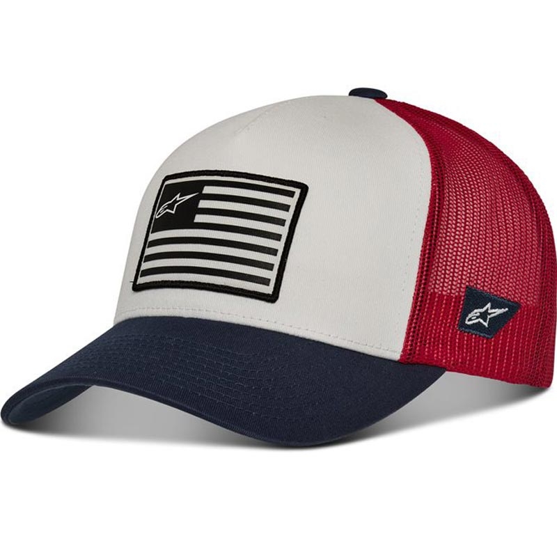 Alpinestars Flag Snap шапка синьо-червено-бяло