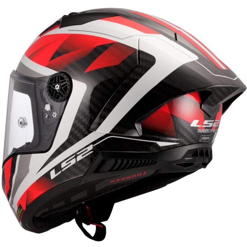 Мотоциклетна каска с пълно лице LS2 FF805 Thunder C GP Aero Raute, бяло-червена