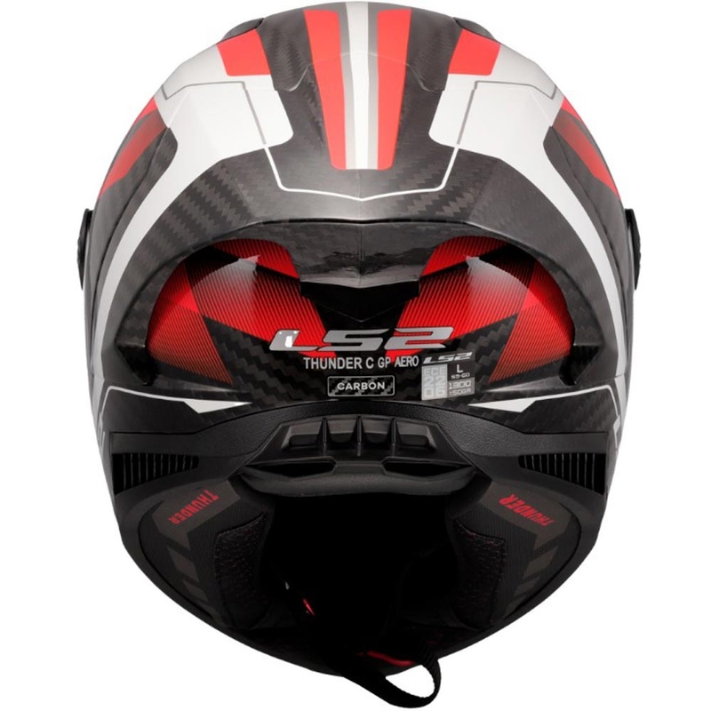 Мотоциклетна каска с пълно лице LS2 FF805 Thunder C GP Aero Raute, бяло-червена