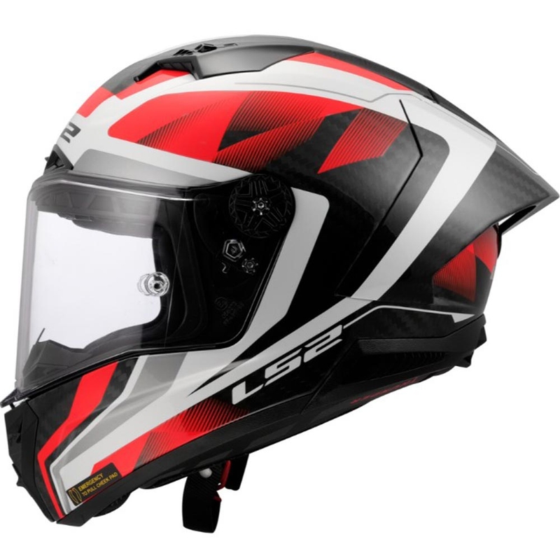 Мотоциклетна каска с пълно лице LS2 FF805 Thunder C GP Aero Raute, бяло-червена