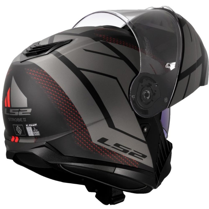 Мото каска с отваряне LS2 FF908 Strobe II Code черно-сива
