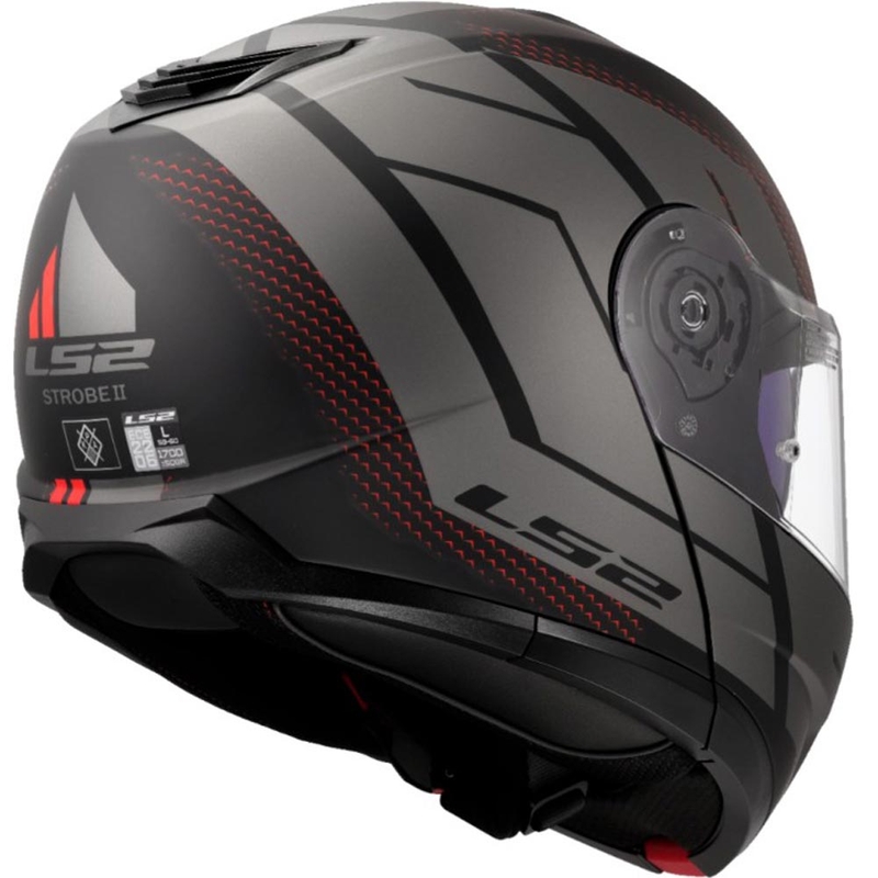 Мото каска с отваряне LS2 FF908 Strobe II Code черно-сива