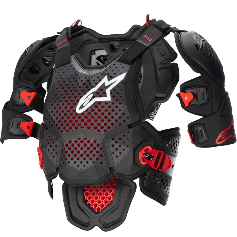 Протектор за тяло Alpinestars A-10 2, черно-антрацитно-червено