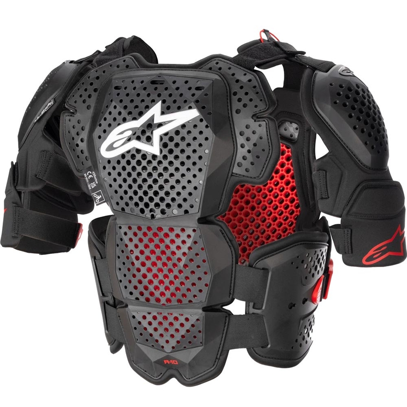 Протектор за тяло Alpinestars A-10 2, черно-антрацитно-червено