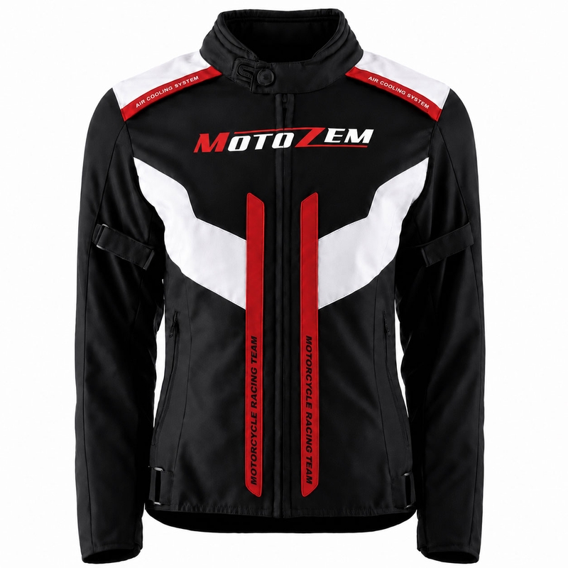 Дамско мотоциклетно яке Motozem Team 2 черно-бяло