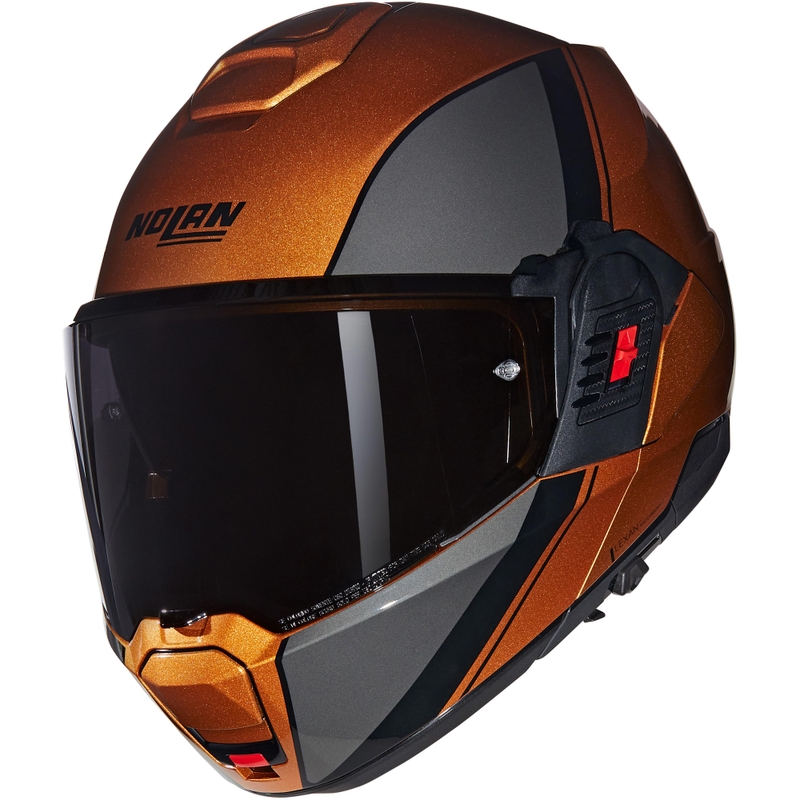Мото каска Nolan N120-1 Verniciatura Speciale N-COM 343, цвят гланцирана охра-черна
