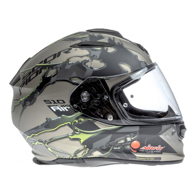 Integrální přilba Scorpion EXO-510 Air Likid titanovo-fluo žlutá výprodej