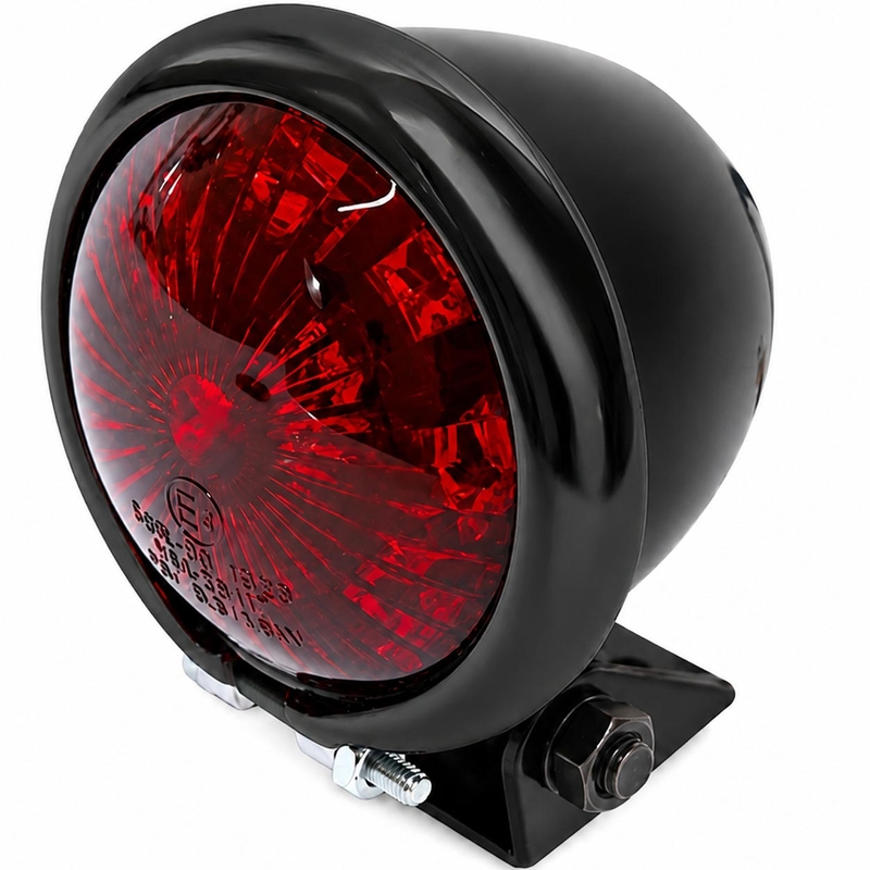 Highsider Smart Bates Style LED задна светлина за мотоциклет, черно-хромирана