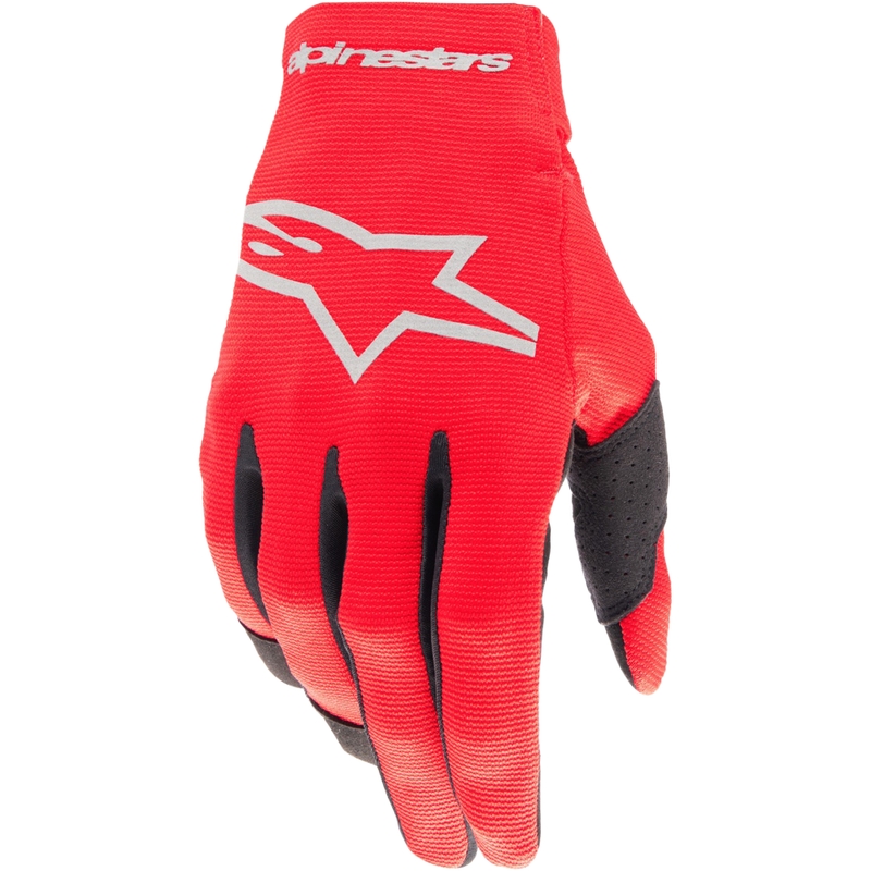 Ръкавици за мотокрос Alpinestars Radar червено-сребърни