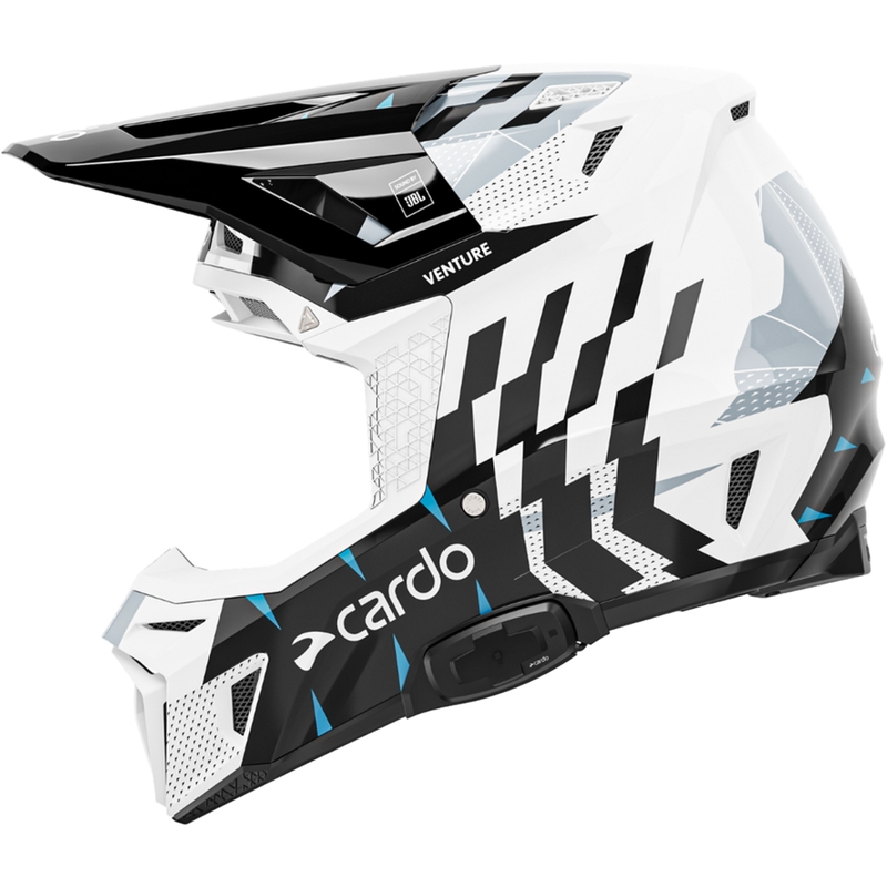 Мотоциклетна каска Cardo Venture, черно-бяло-сива