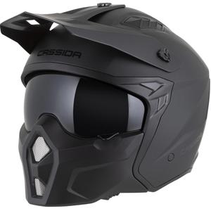 Модулна мотоциклетна каска Cassida Cross Country Dual, матово черна
