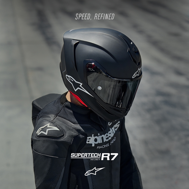 Alpinestars S-R7 Solid каска за мотоциклет с пълно лице, матово черно