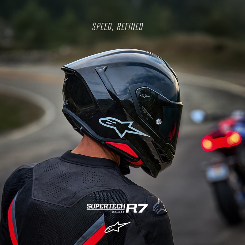 Alpinestars S-R7 Solid, мотоциклетна каска с пълно лице, черна
