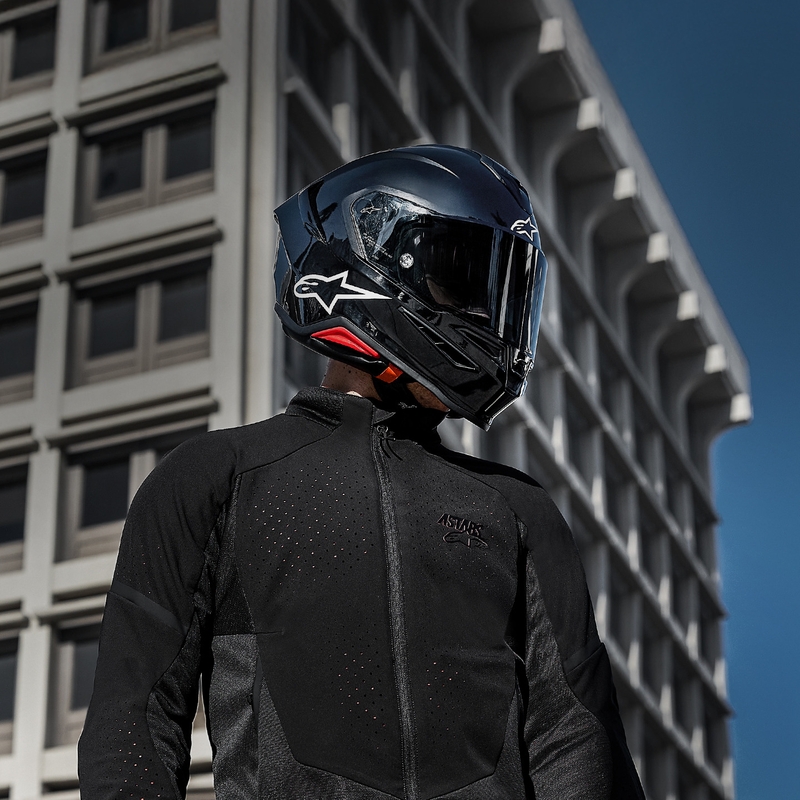 Alpinestars S-R7 Solid, мотоциклетна каска с пълно лице, черна