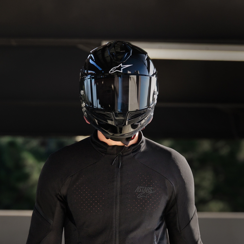 Alpinestars S-R7 Solid, мотоциклетна каска с пълно лице, черна