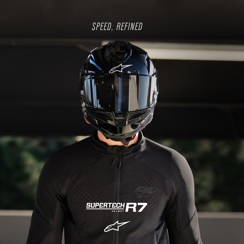 Alpinestars S-R7 Solid, мотоциклетна каска с пълно лице, черна