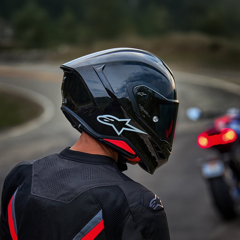 Alpinestars S-R7 Solid, мотоциклетна каска с пълно лице, черна
