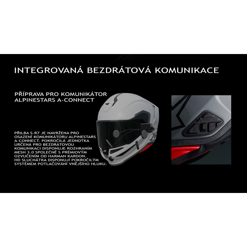 Alpinestars S-R7 Solid, мотоциклетна каска с пълно лице, черна