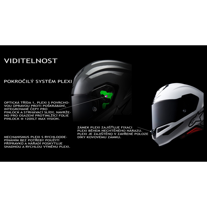 Alpinestars S-R7 Solid, мотоциклетна каска с пълно лице, черна