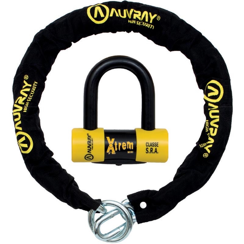 AUVRAY X-Lock дискова ключалка с верига 120 см черно-жълта