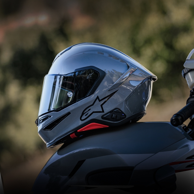 Alpinestars S-R7 Solid, мотоциклетна каска за цял нос, сива