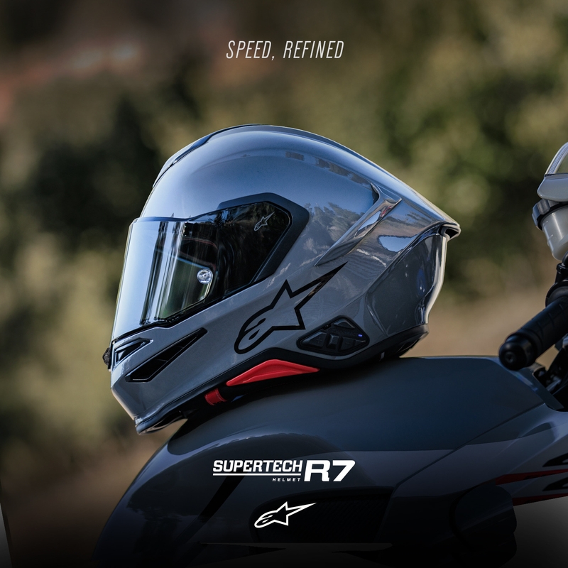 Alpinestars S-R7 Solid, мотоциклетна каска за цял нос, сива