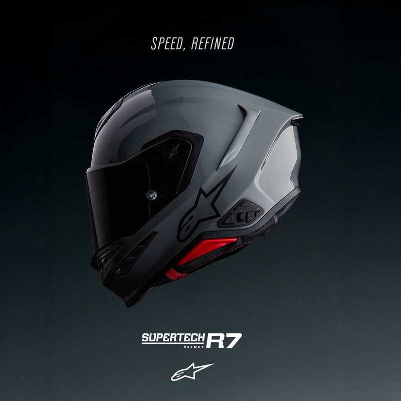 Alpinestars S-R7 Solid, мотоциклетна каска за цял нос, сива