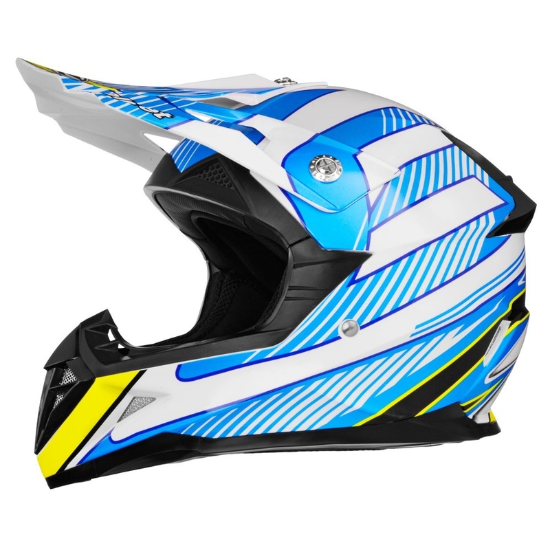 Motokrosová přilba ZED X1.9D bílo-modro-žluto-černá výprodej