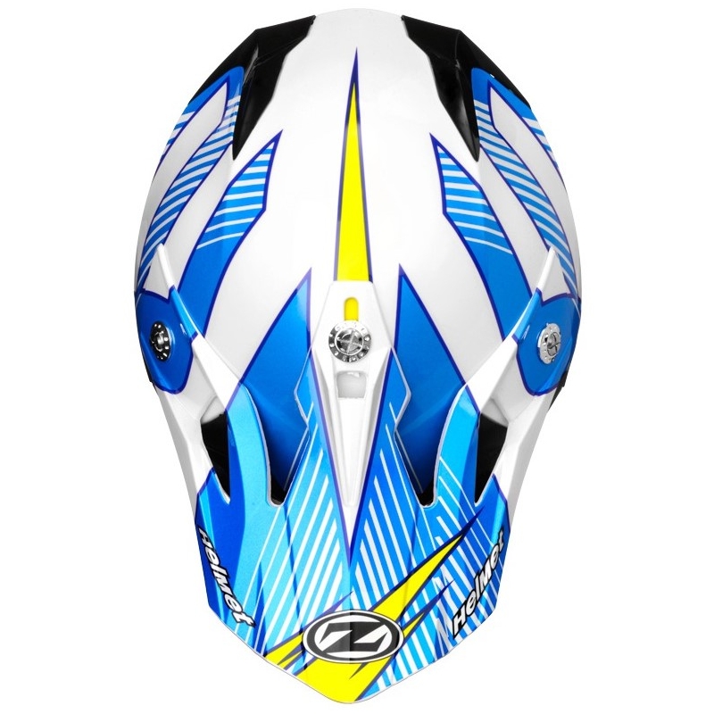 Motokrosová přilba ZED X1.9D bílo-modro-žluto-černá výprodej